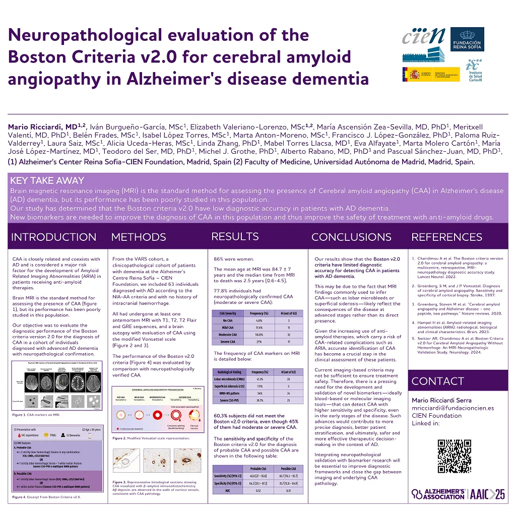 Reconocimiento al poster de Mario Ricciardi en el AAIC 2025